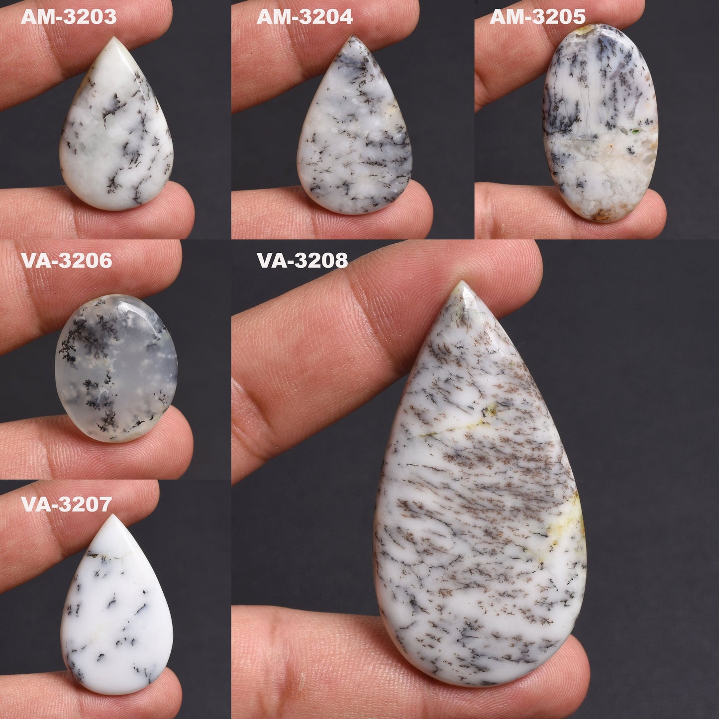 Natural Designer Dendrite Opal Cabochon - Mixed Shape Gemstone