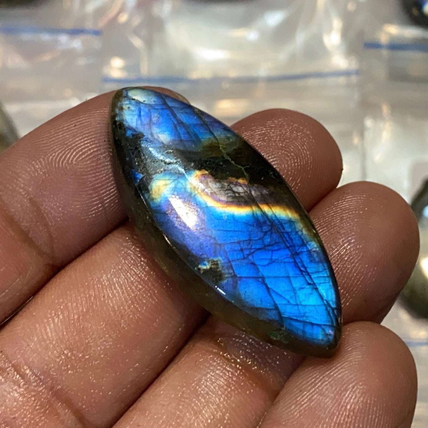 Blue Flashy Natural Labradorite Gemstone - AAA Labradorite Cabochon for Jewelry Making & Wire Wrapping