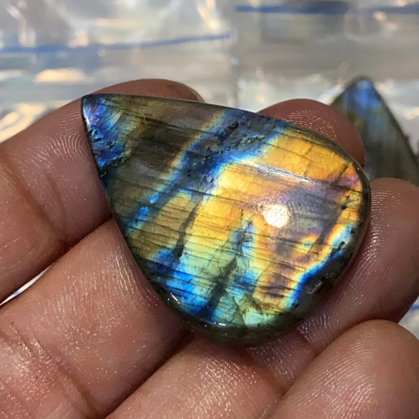 Blue Flashy Natural Labradorite Gemstone - AAA Labradorite Cabochon for Jewelry Making & Wire Wrapping