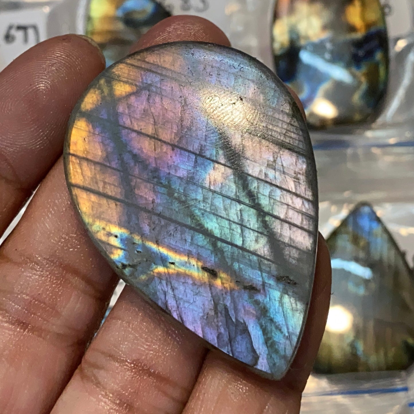 Blue Flashy Natural Labradorite Gemstone - AAA Labradorite Cabochon for Jewelry Making & Wire Wrapping