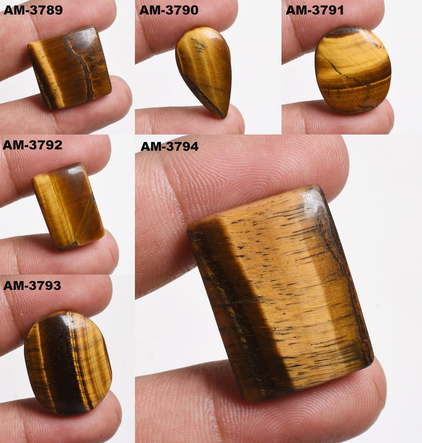 Natural Tiger Eye Cabochon – Loose Smooth Polish Gold Tiger Eye Gemstone