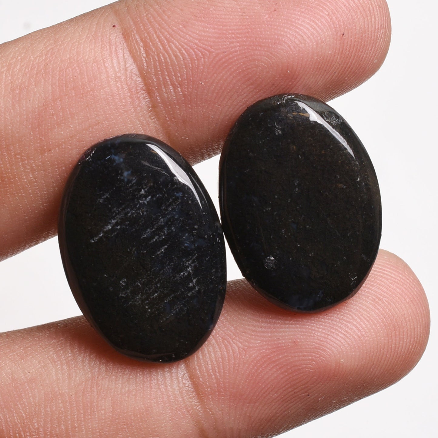 Natural Jasper Earring Pair - Loose Oval & Heart Shaped Cabochons for Earrings