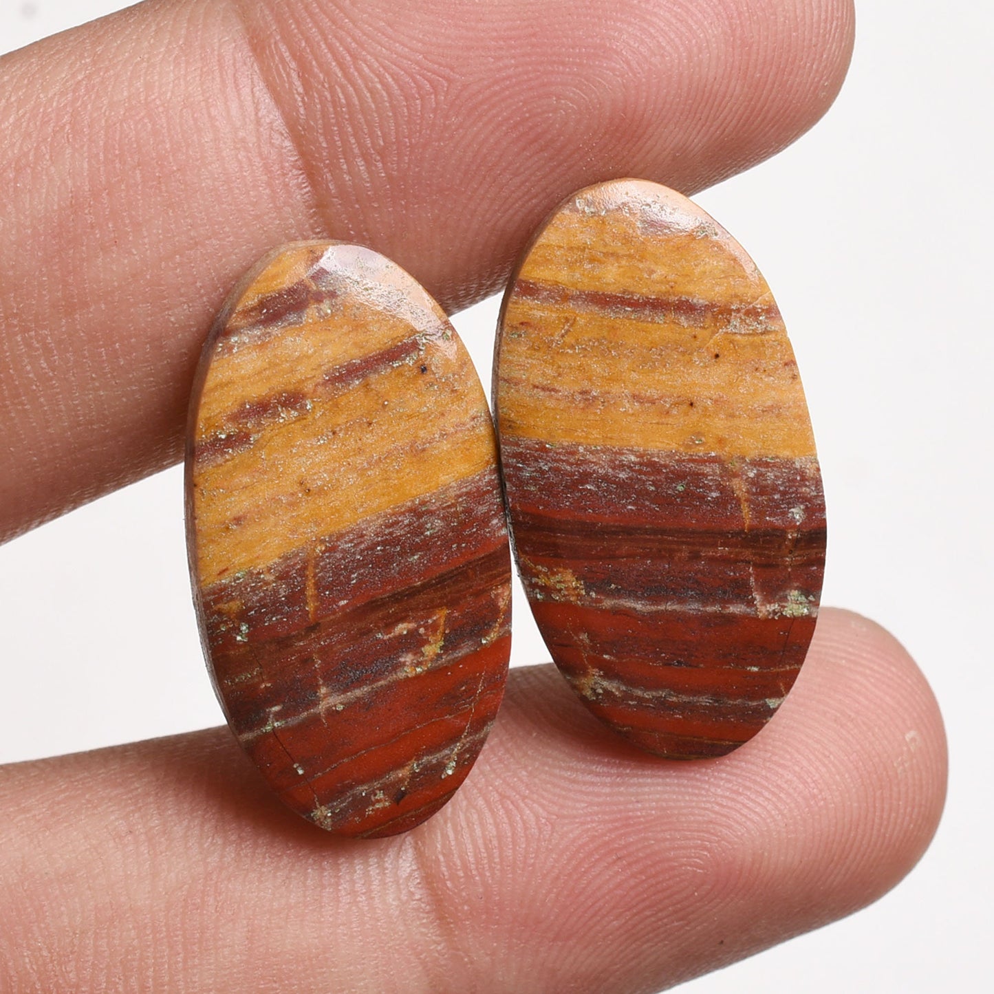 Natural Mookaite Jasper Pair – Mixed Shape Cabochon Pair for Earring Making