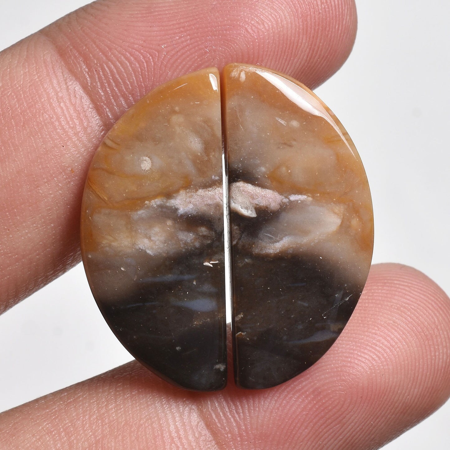 Wholesale Indonesian Palm Root Agate Pair - Natural Fossil loose Stone For Jewelry