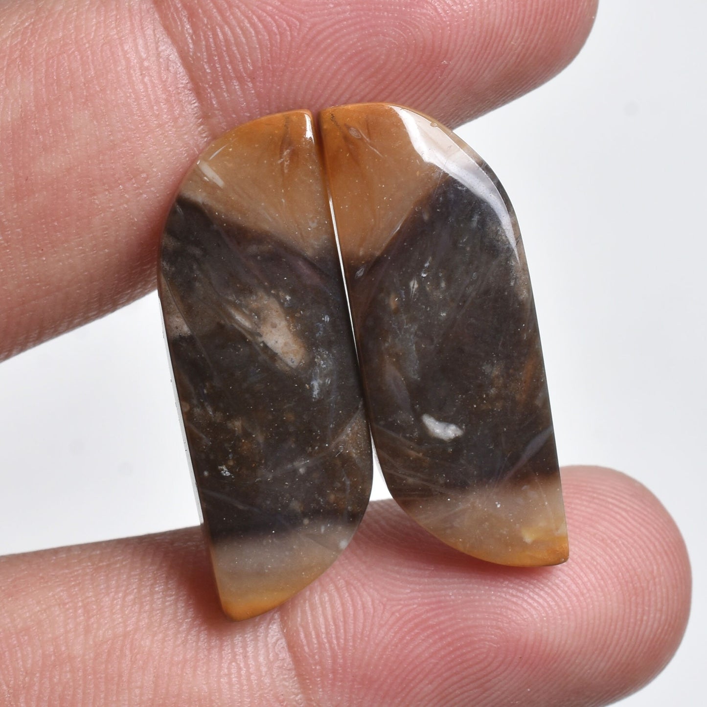 Wholesale Indonesian Palm Root Agate Pair - Natural Fossil loose Stone For Jewelry