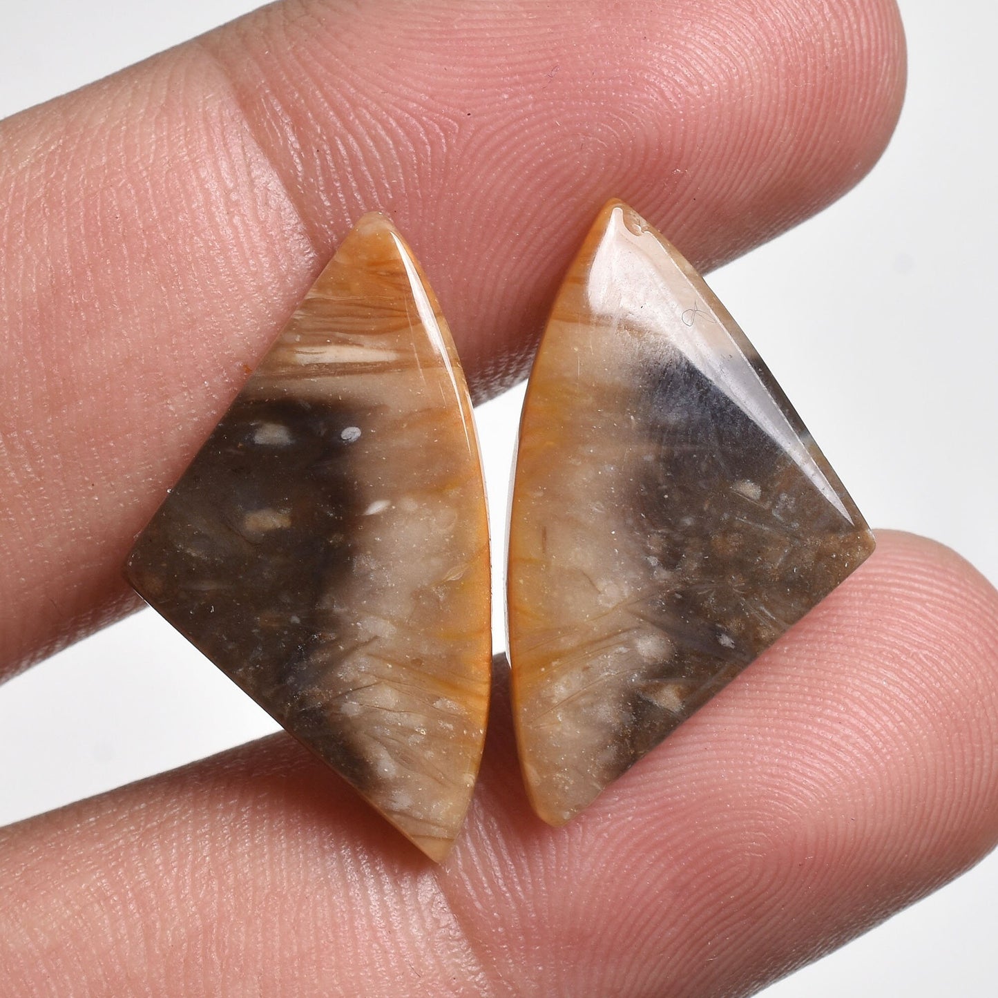 Wholesale Indonesian Palm Root Agate Pair - Natural Fossil loose Stone For Jewelry