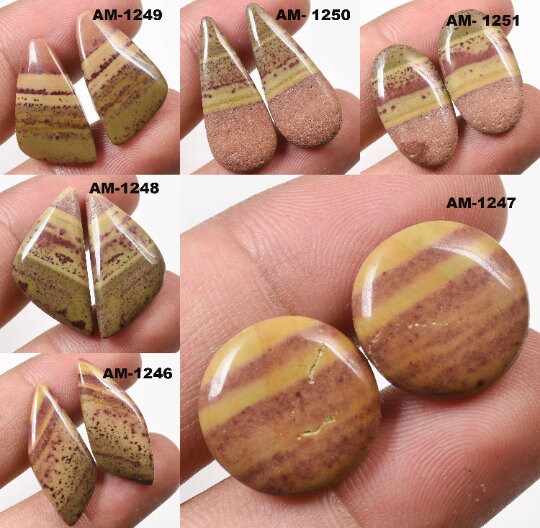 Imperial Topaz Cabochon Pair - Mix Shape Topaz Gemstone Pair