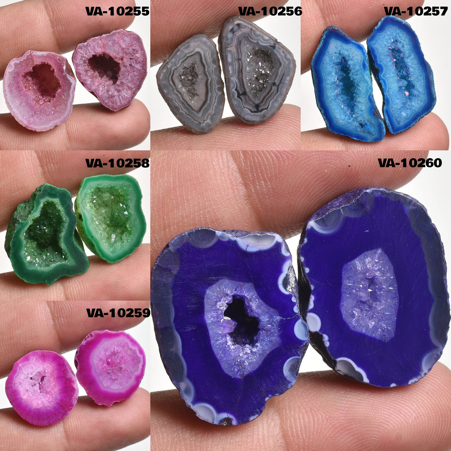 Unique Geode Druzy Pair - Matched Stalactite Slices