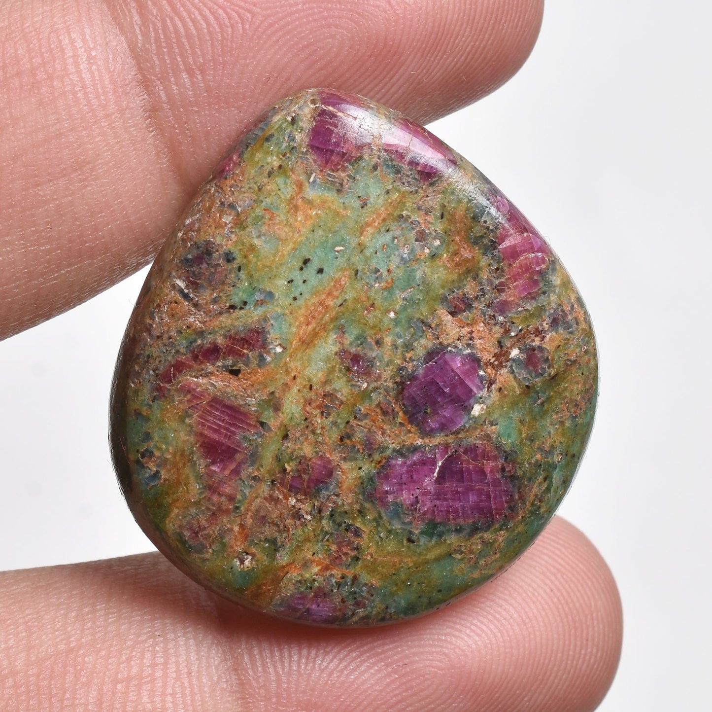 Wholesale Ruby Fuchsite Cabochons – Natural Oval Loose Gemstones