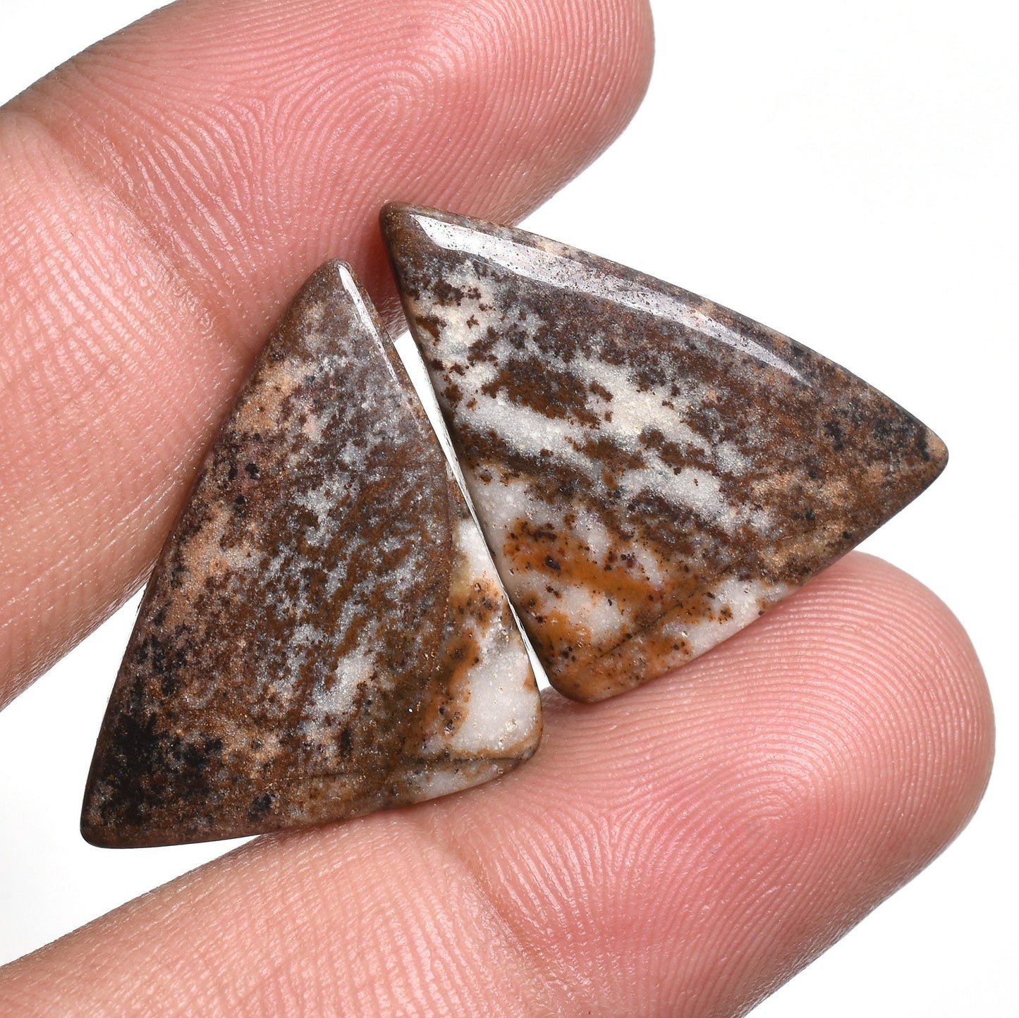 Rare Jasper Cabochon Pairs – Mixed Shape Polished Loose Flat Back Gems