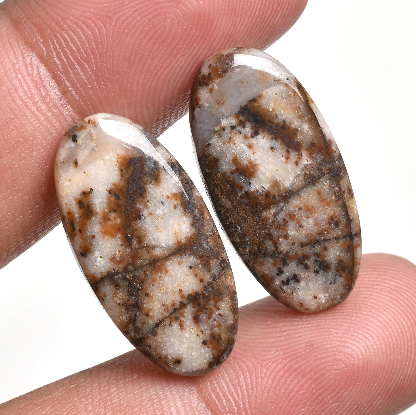 Rare Jasper Cabochon Pairs – Mixed Shape Polished Loose Flat Back Gems