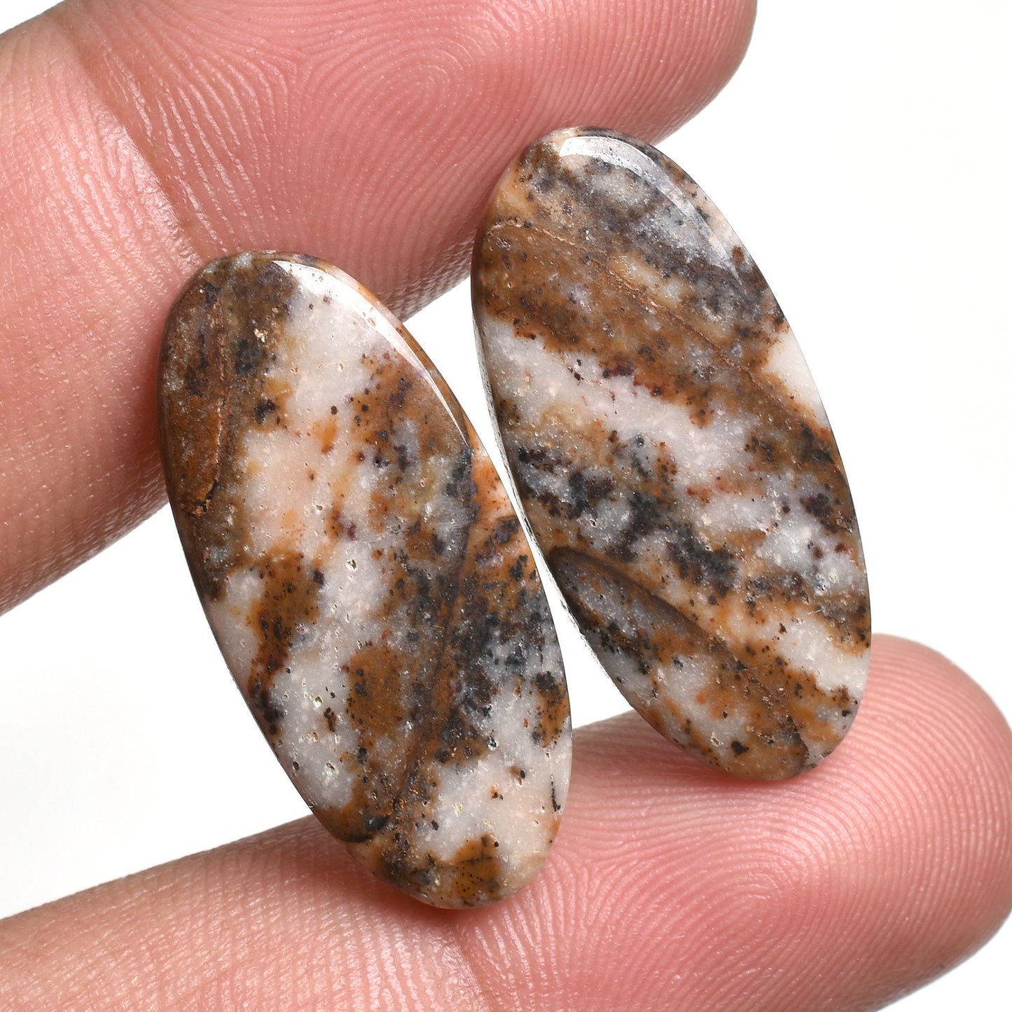 Rare Jasper Cabochon Pairs – Mixed Shape Polished Loose Flat Back Gems