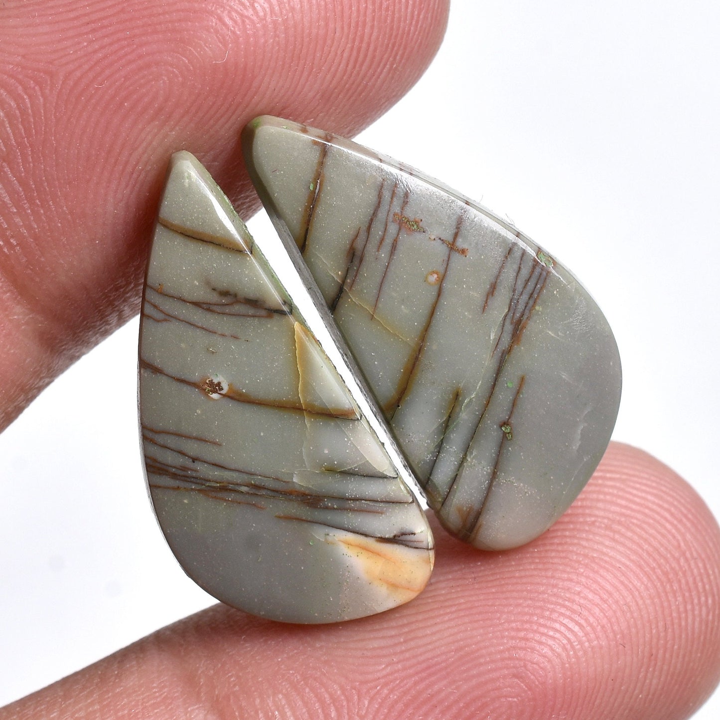 Beautiful Textured Red Cherry Jasper Gemstone Pair - Mix Shape Cabochon for Earrings