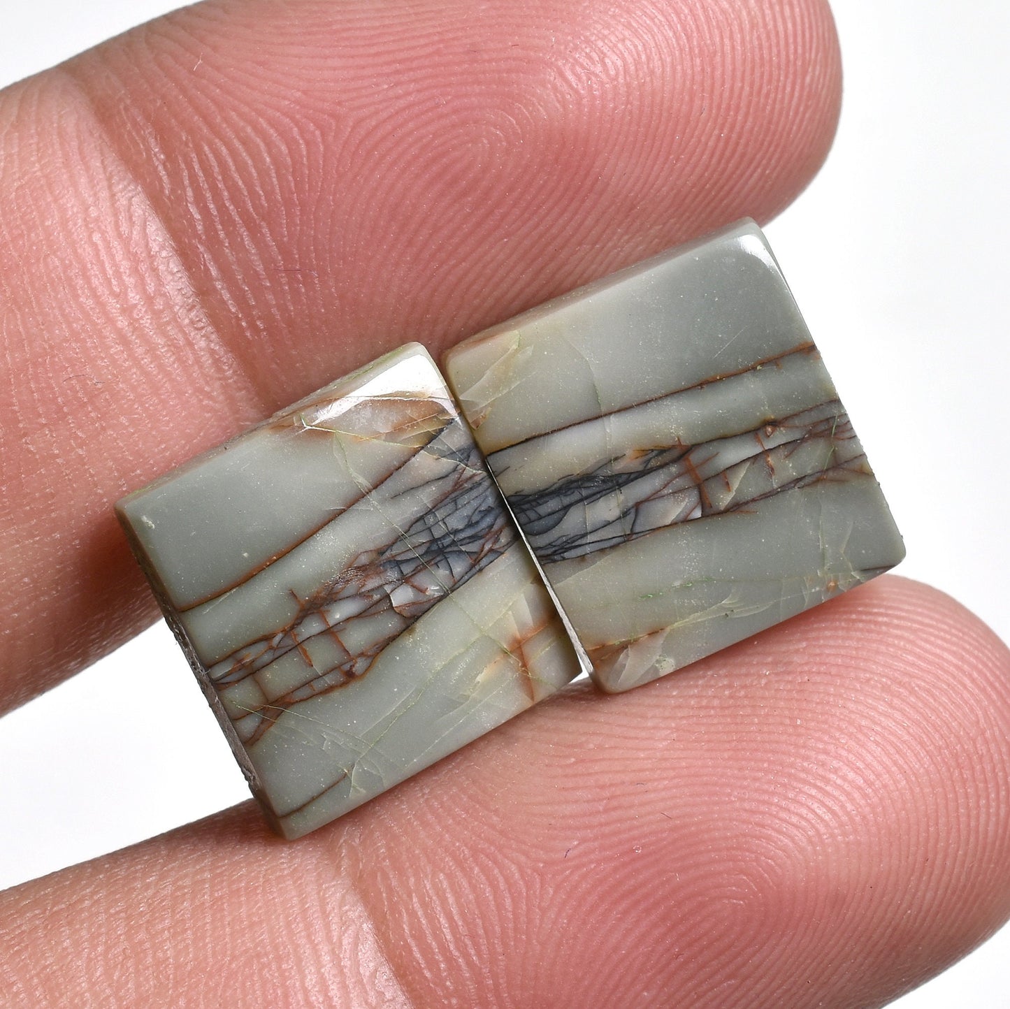 Multi-Shape Red Cherry Jasper Gemstone Pair - Cabochon Pair for Earrings