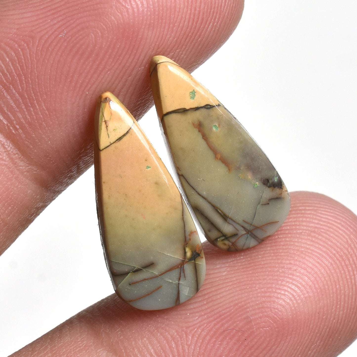 Multi-Shape Red Cherry Jasper Gemstone Pair - Cabochon Pair for Earrings