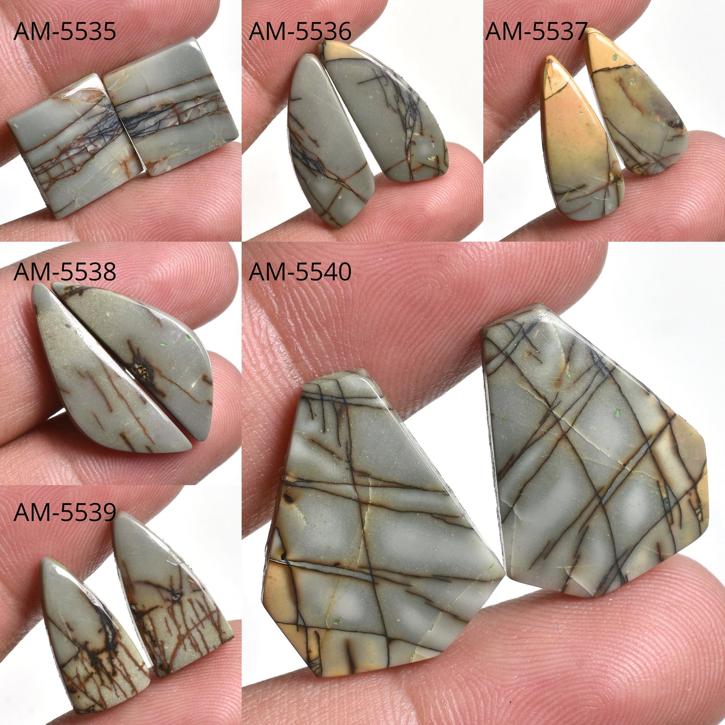 Multi-Shape Red Cherry Jasper Gemstone Pair - Cabochon Pair for Earrings