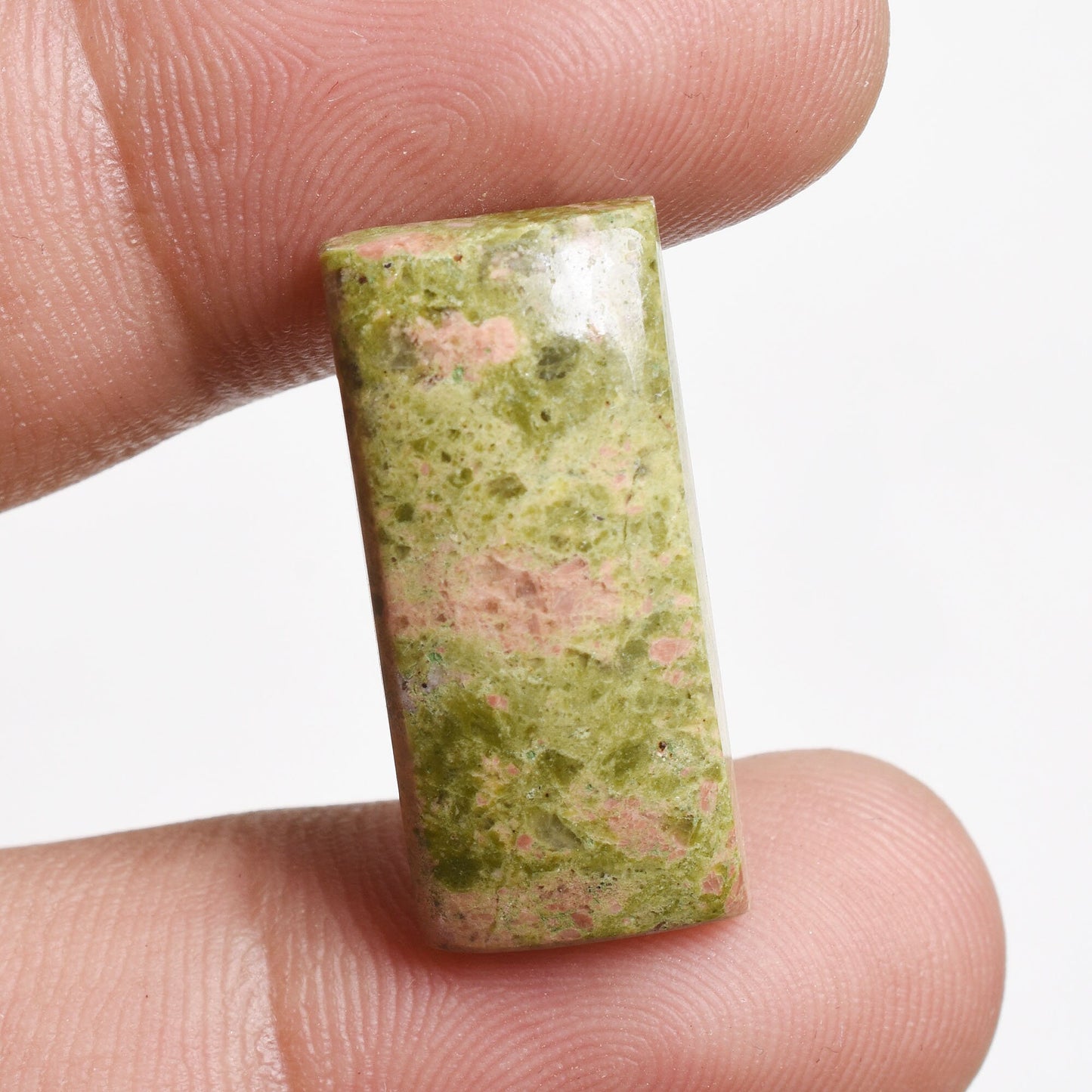 Natural Green Unakite Cabochons – Mix-Shaped Pink Gemstones for Pendant