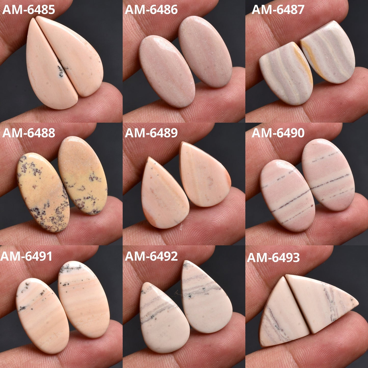 Picture Jasper Mixed Shape Loose Stones for Earrings - Wholesale Pairs