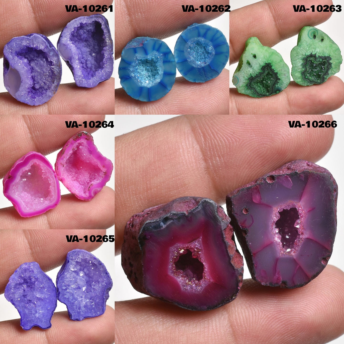 Unique Geode Druzy Pair - Matched Stalactite Slices