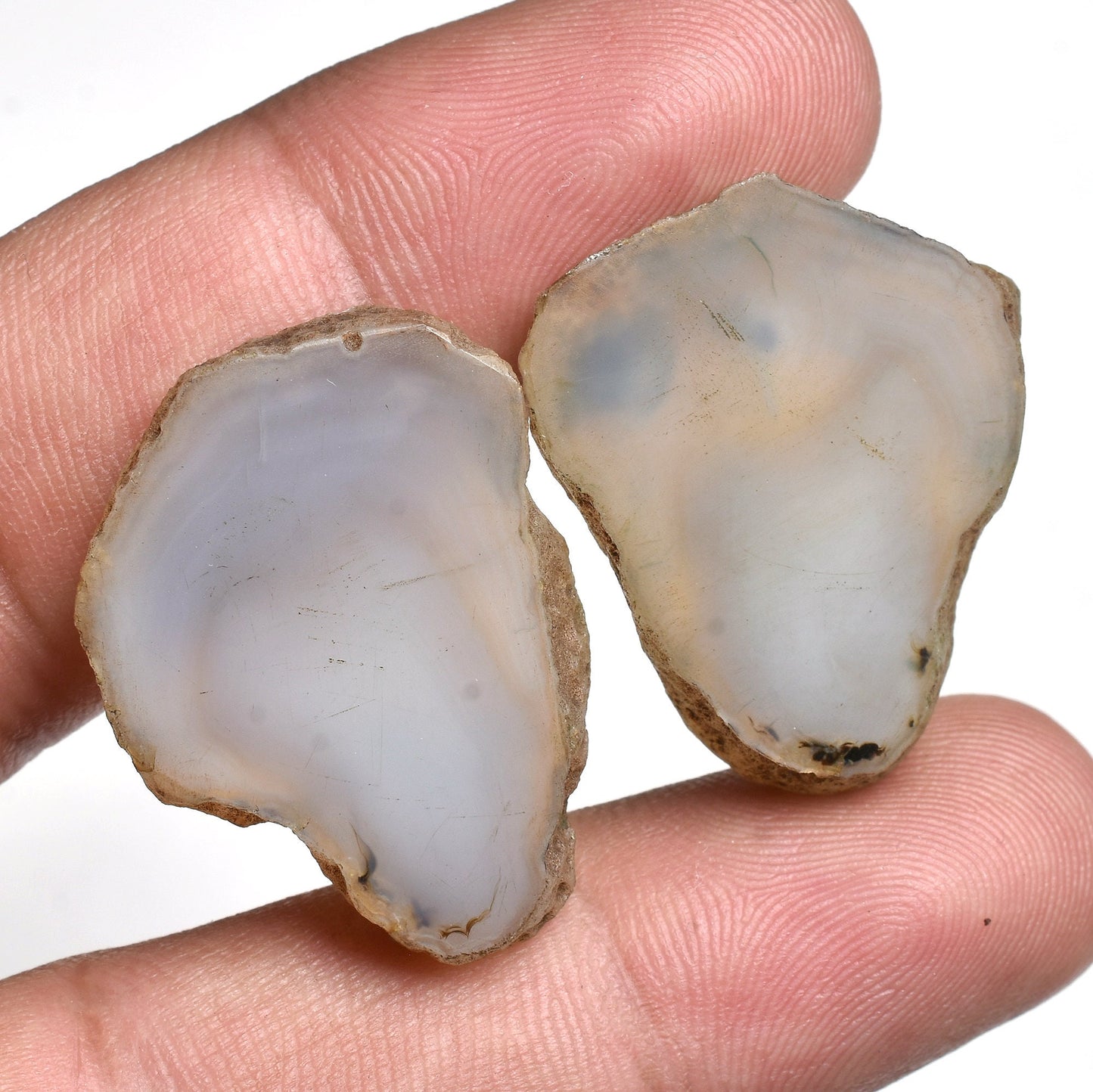 Natural Brown Solar Quartz Pair - Fancy Shape, Loose Geode Slice Matching Pair