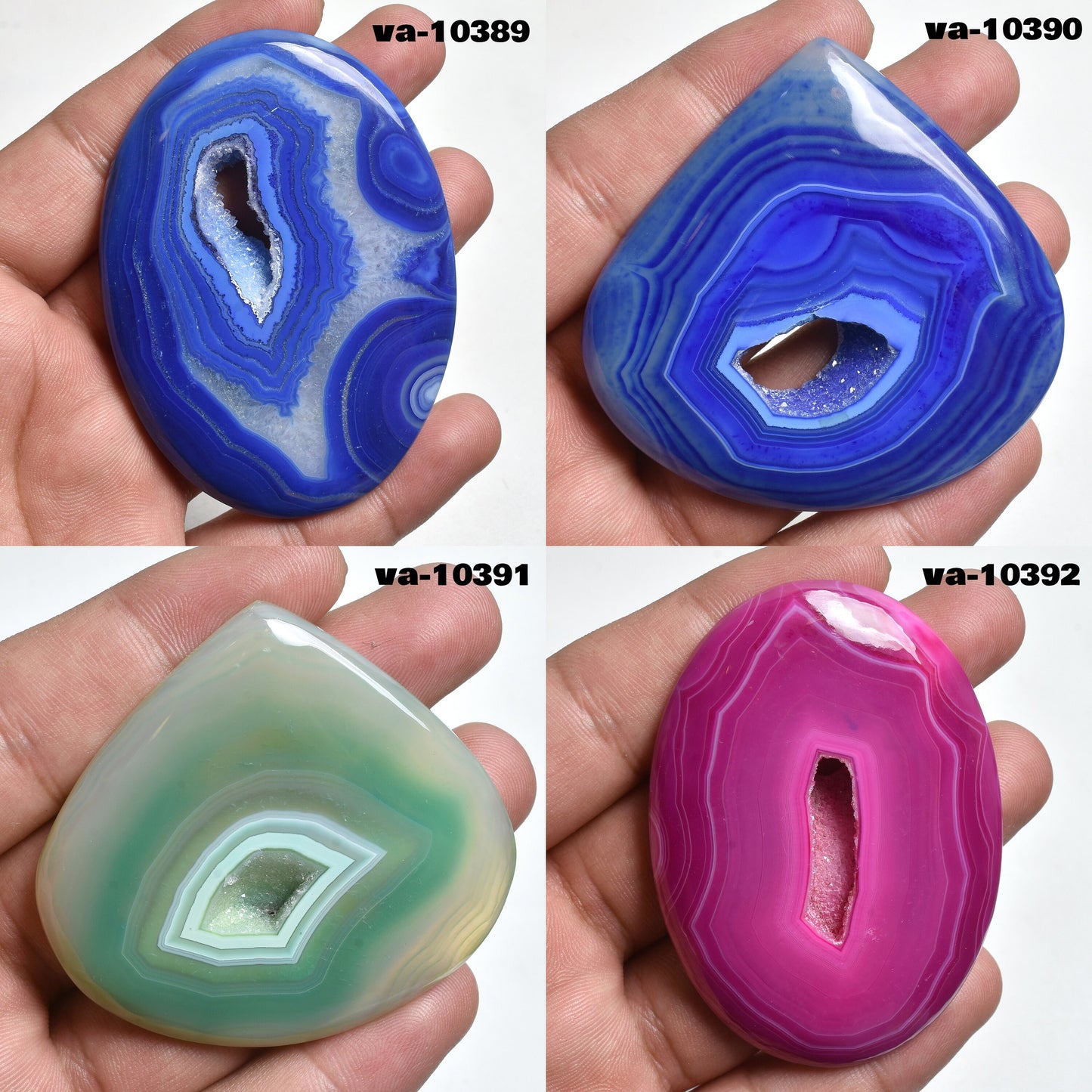 Blue, Pink, or Green Window Druzy Gemstone – Oval & Heart-Shaped Big Solar Quartz Crystals for Pendant Making