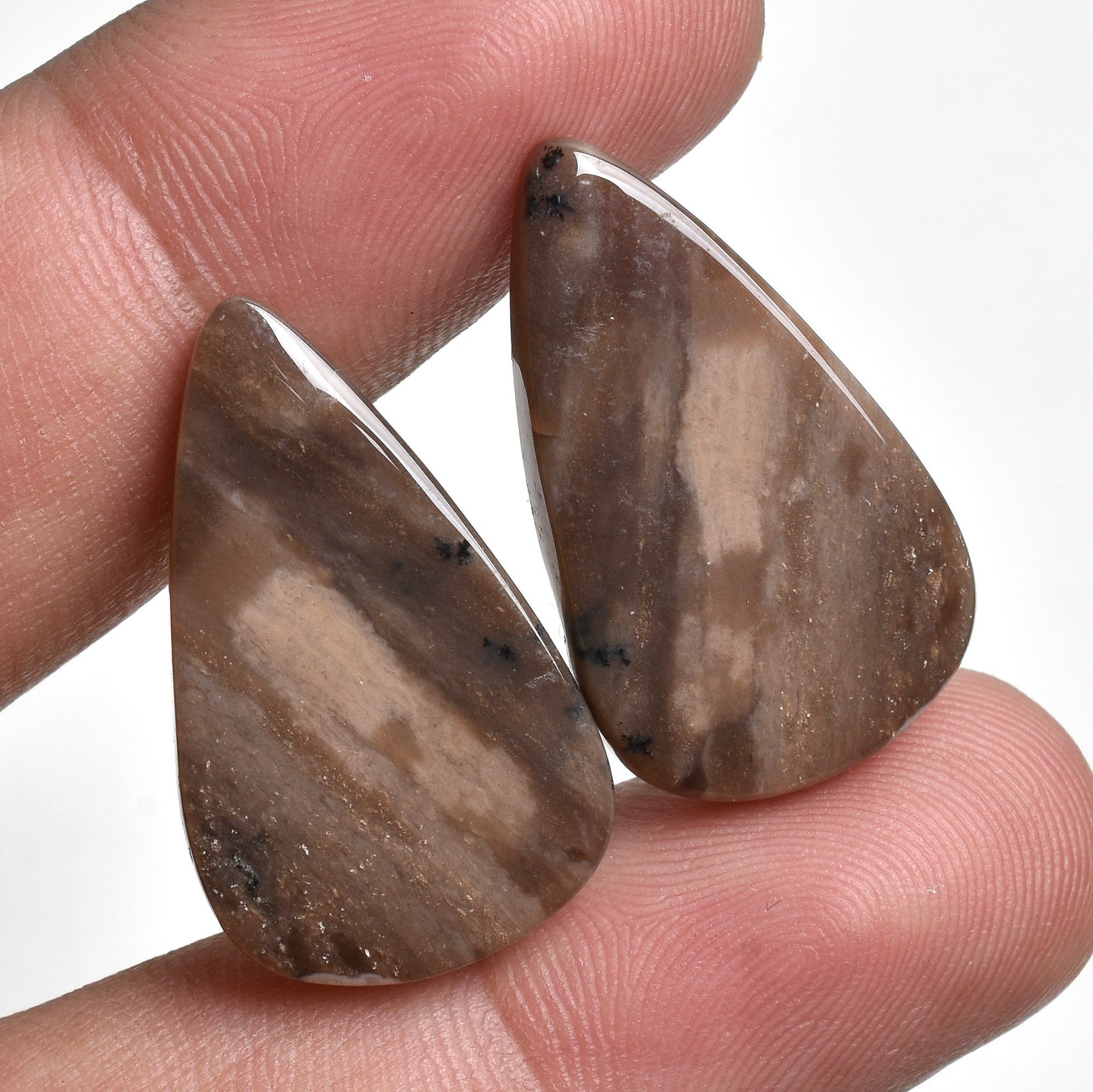 Rare Jasper Cabochon Pairs – Mixed Shape Polished Loose Flat Back Gems