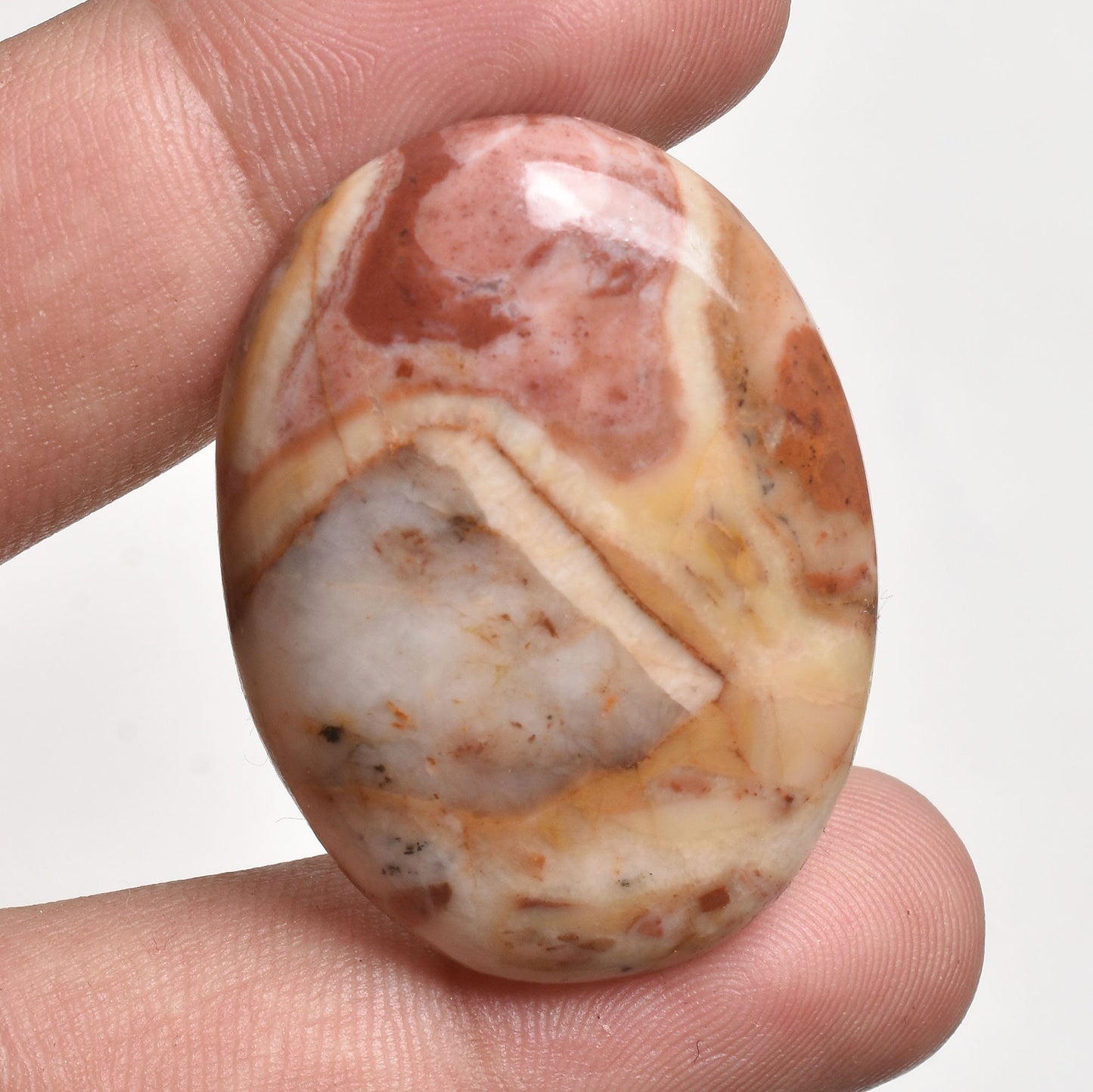 Unique Mookaite Jasper Pendant Gemstone - Oval Red & Yellow Cabochon for Healing & Gifts