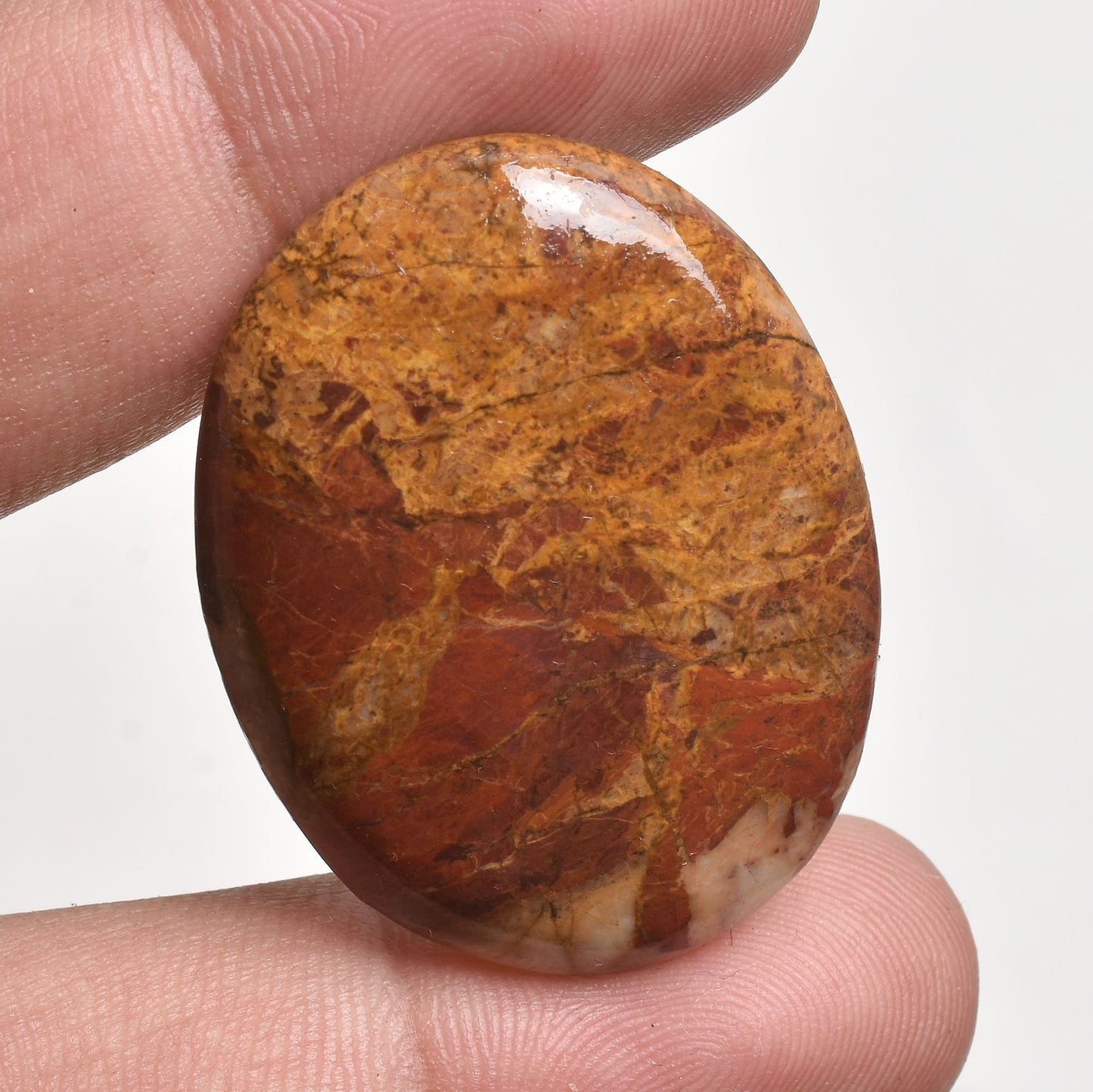 Unique Mookaite Jasper Pendant Gemstone - Oval Red & Yellow Cabochon for Healing & Gifts
