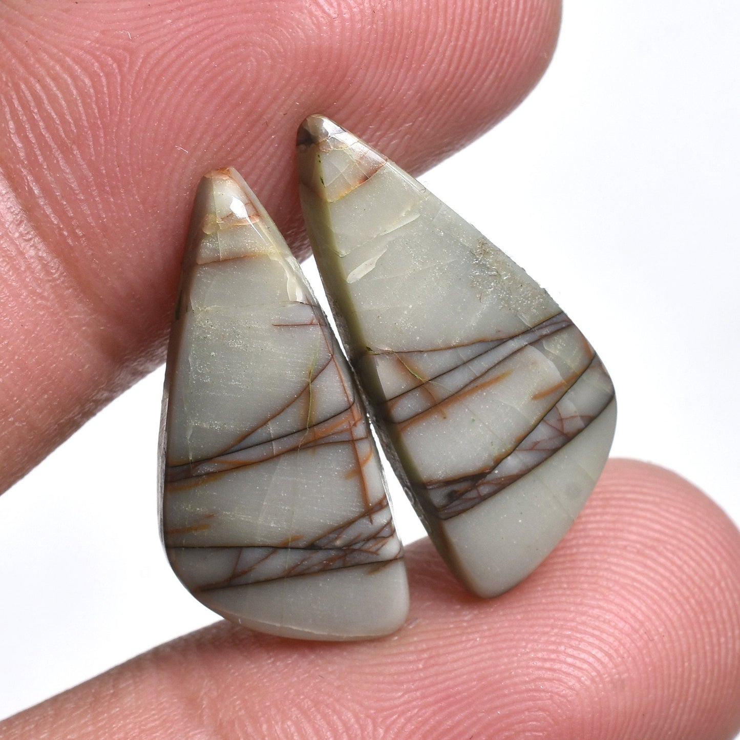 Red Cherry Jasper Cabochon Pair Multi-Shape Textured Gemstone for Earrings