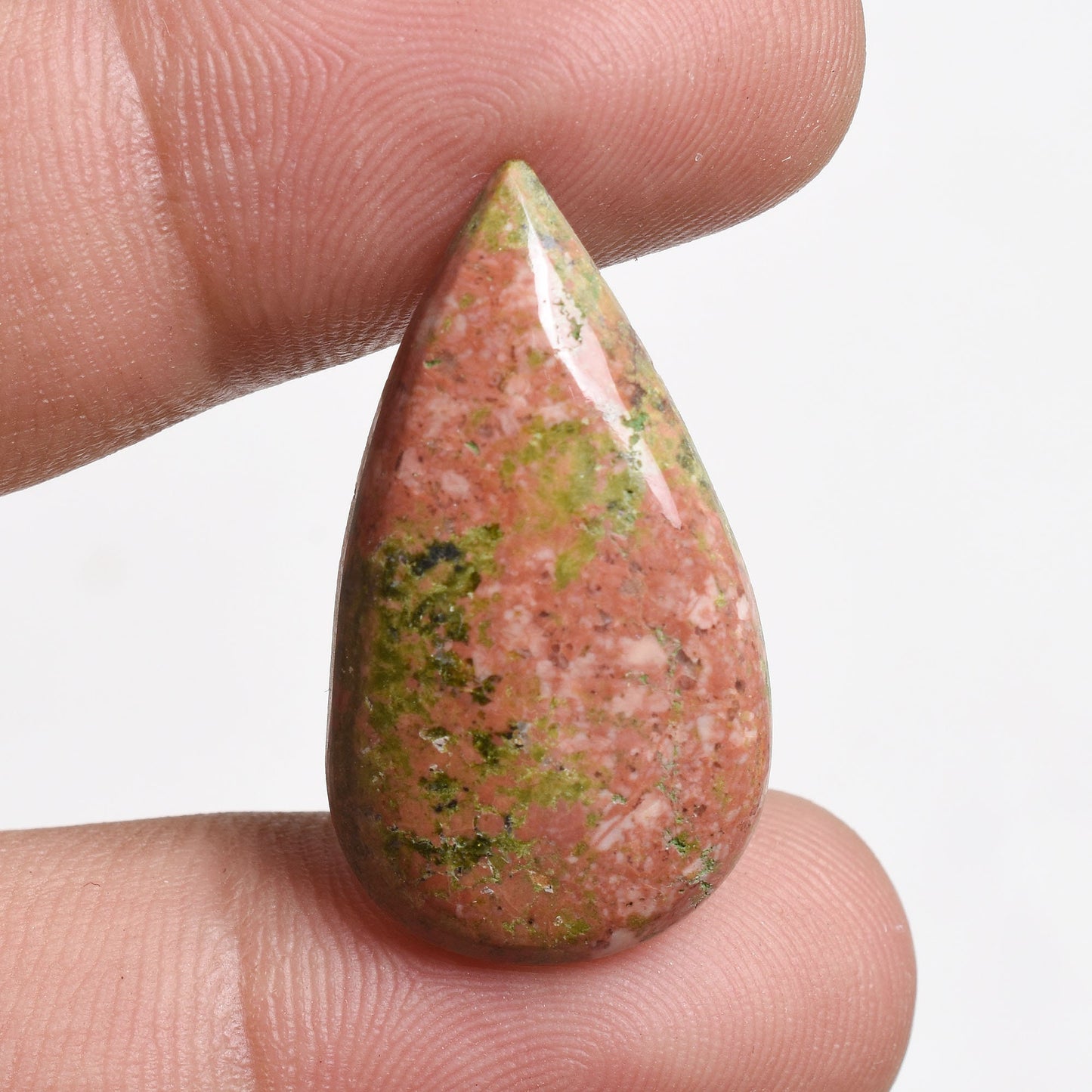 Amazing Natural Green Unakite Cabochon – Mixed Shape Smooth Loose Gemstone