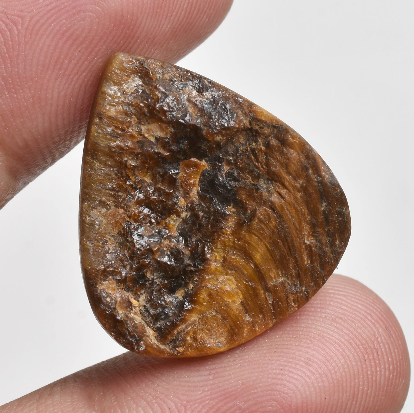 Tiger Eye Rough Cabochon - Wholesale Lot of Mixed Shape Golden Tiger Eye Druzy Gemstones