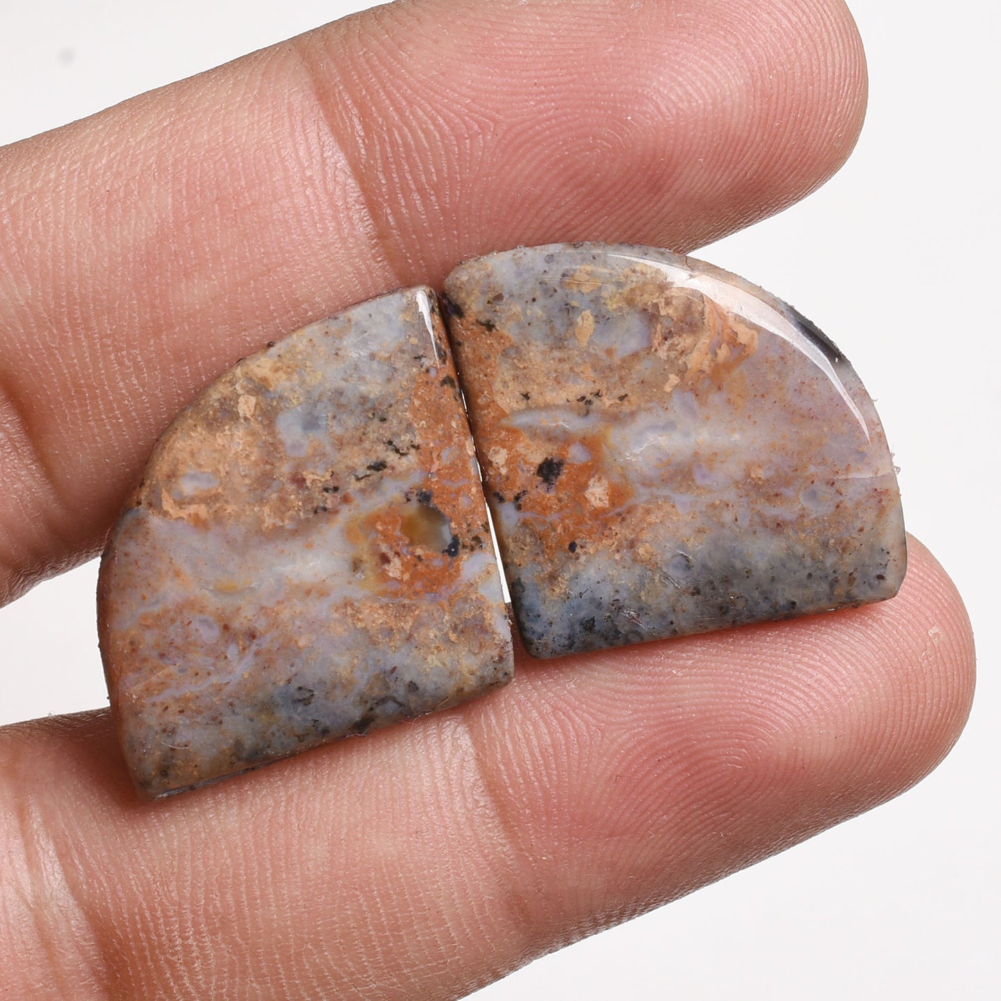 Jasper Earring Pair - Matching Mix Gemstone Cabochons for Earring Making