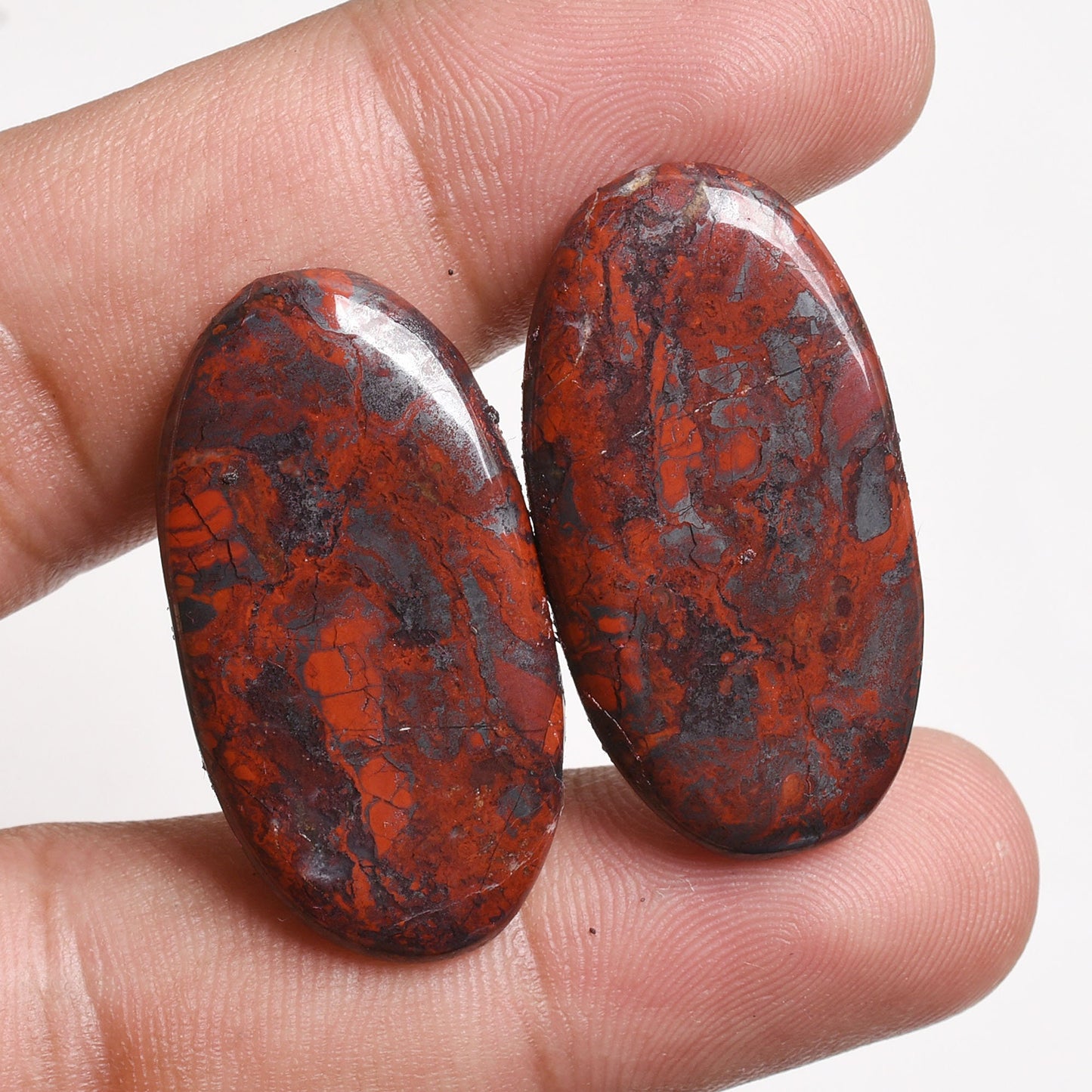 Jasper Earring Pair - Matching Mix Gemstone Cabochons for Earring Making