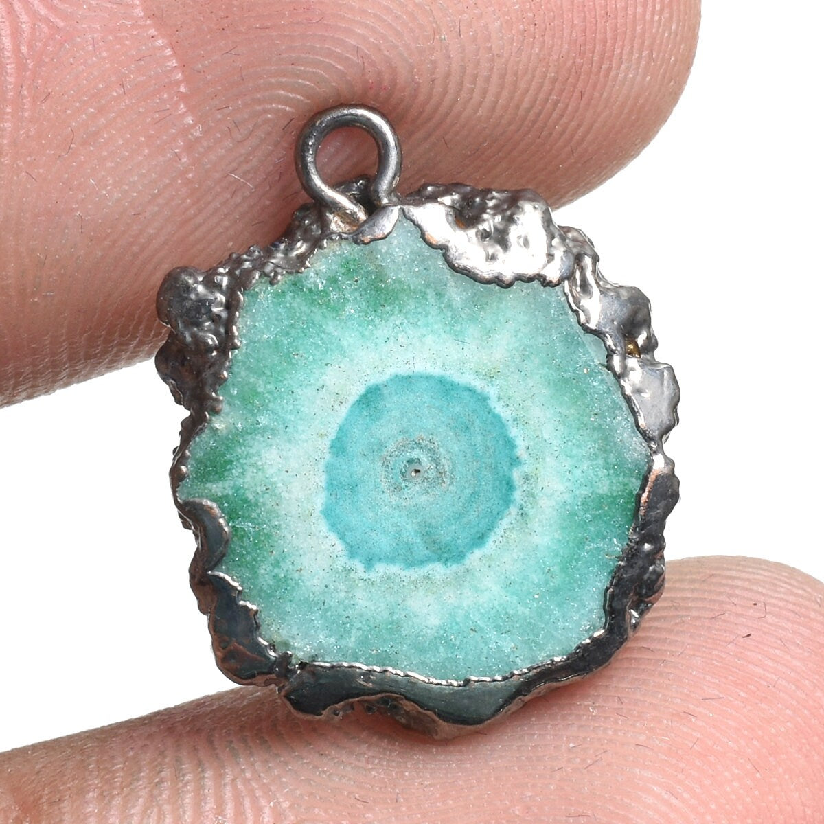 Solar Quartz Druzy Electroplated Pendant