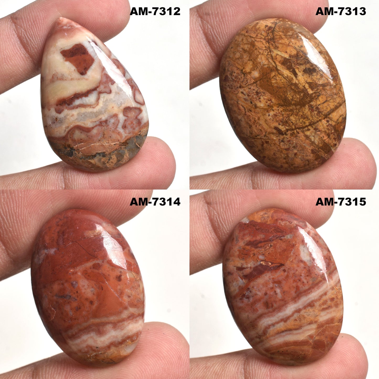 Natural Mookaite Jasper Cabochon - Oval & Pear Smooth Flat Back Gemstones