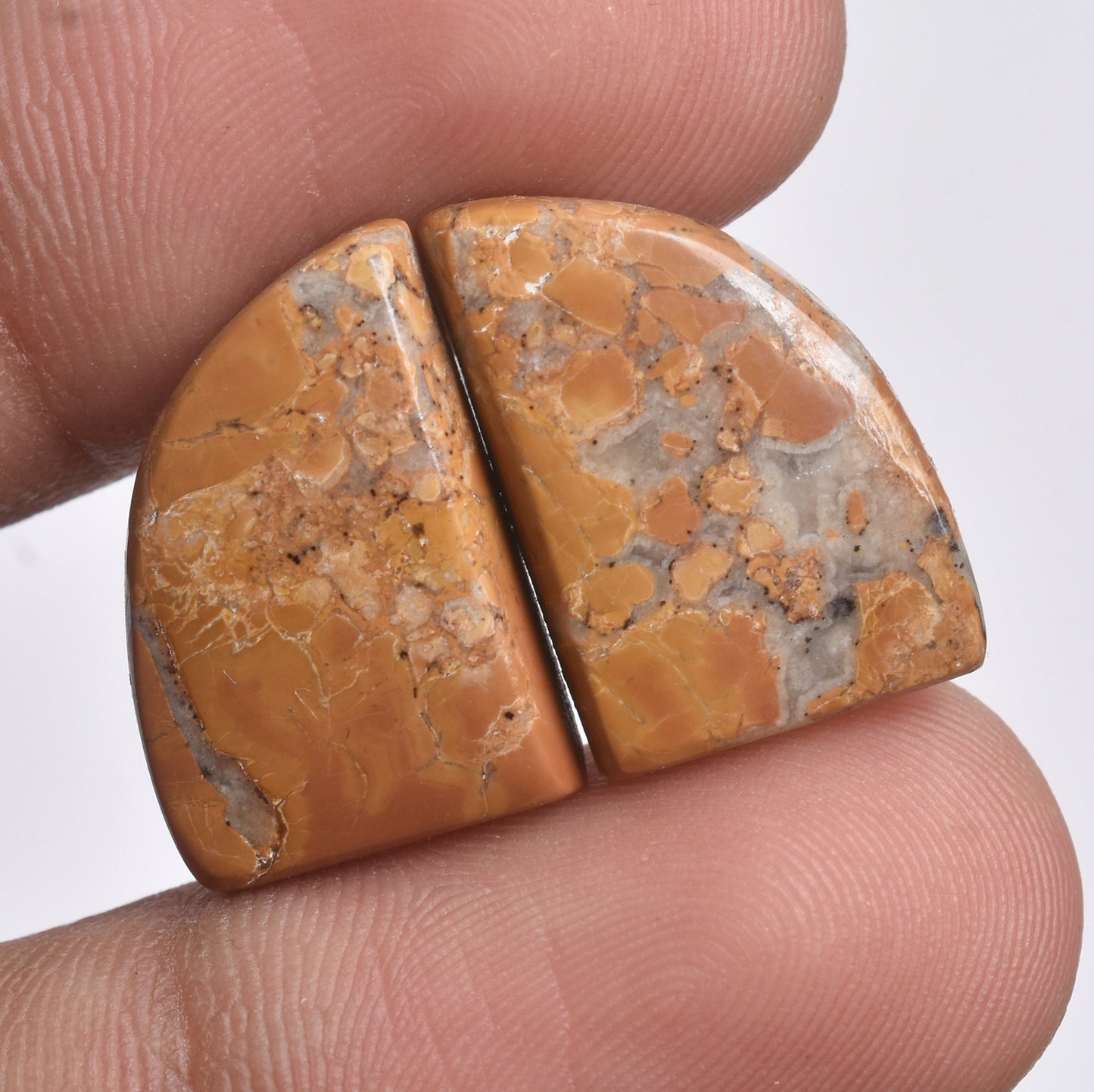 Texture Maligano Jasper Cabochon Pair - Matching Gemstone Pair for Jewelry