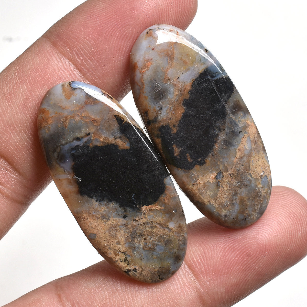 Jasper Gemstone Matching Earrings Pair - Cabochon Wholesale Pairs Stone for Women