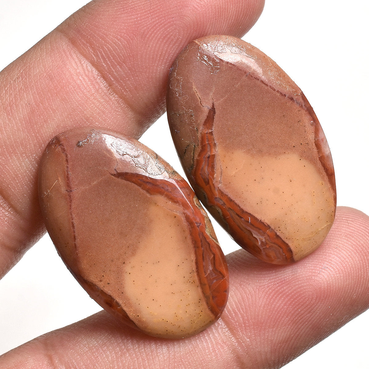 Jasper Gemstone Matching Earrings Pair - Cabochon Wholesale Pairs Stone for Women