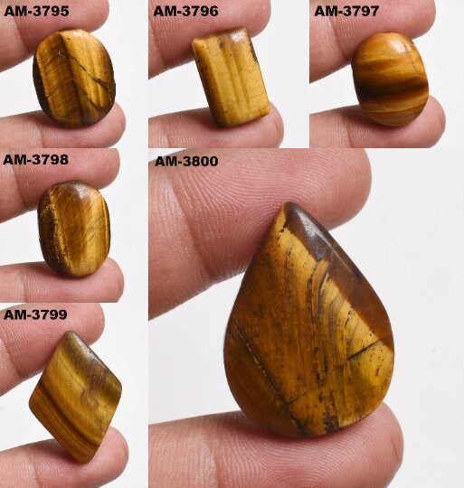 Shiny Tiger's Eye Crystal Cabochon - Natural Polished Loose Gemstone for Collectors