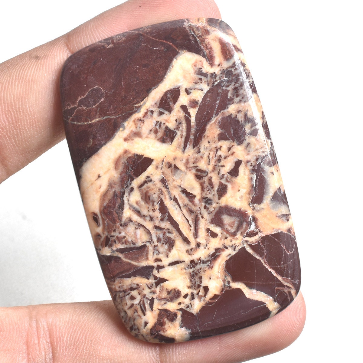 Natural Coconut Jasper Cabochon – Mixed Shape Flatback Gemstone for Wire-Wrapping & Jewelry Making