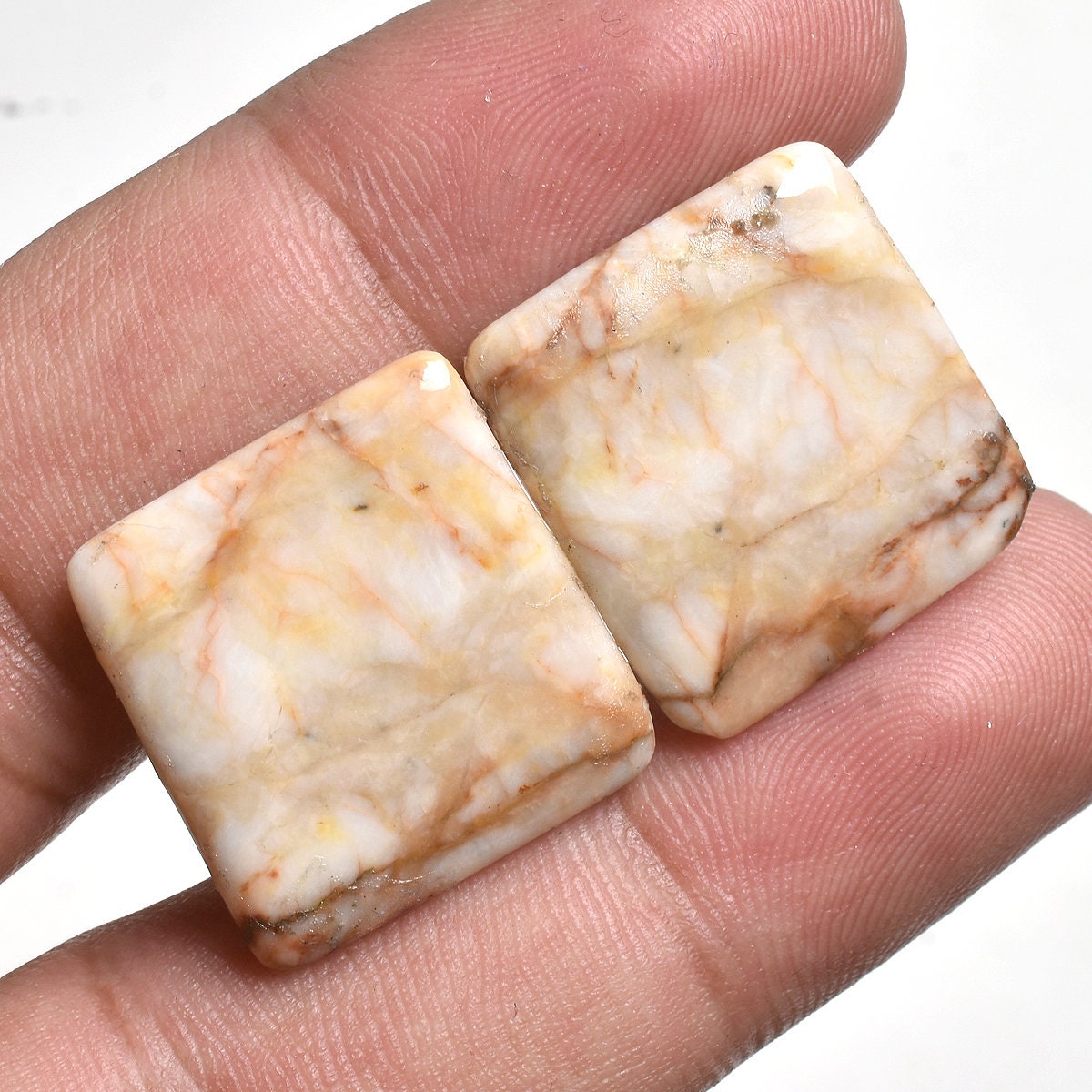 Mix Jasper Earring Pair - Multi-Shape Gemstone Cabochons