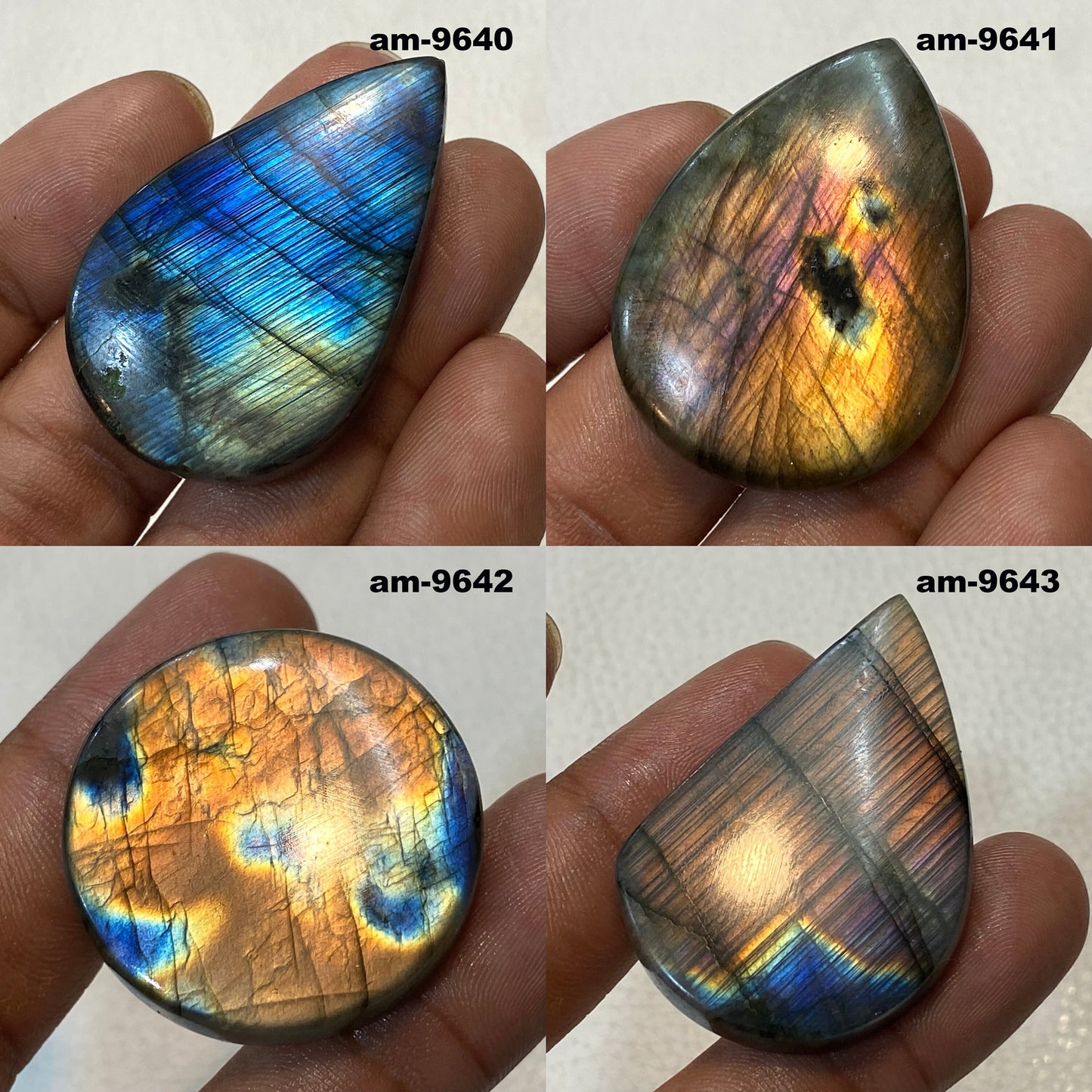 Wholesale Labradorite Cabochon - Natural Round Shape Blue Flashy Labradorite Gemstone for Jewelry Making