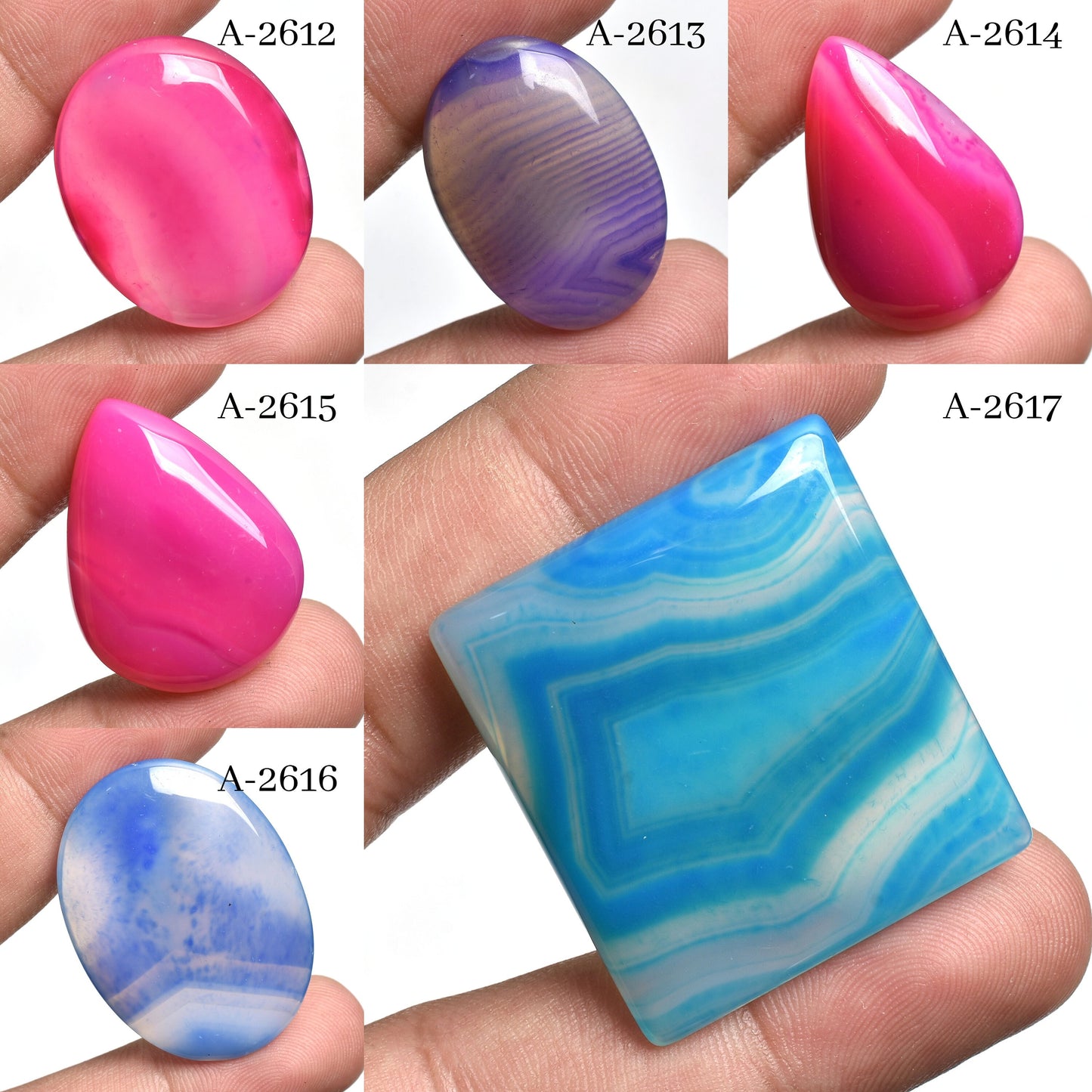 Wholesale Loose Botswana Agate Stone - Natural Multi-Color Botswana Agate Cabochons for Jewelry & Pendant Making