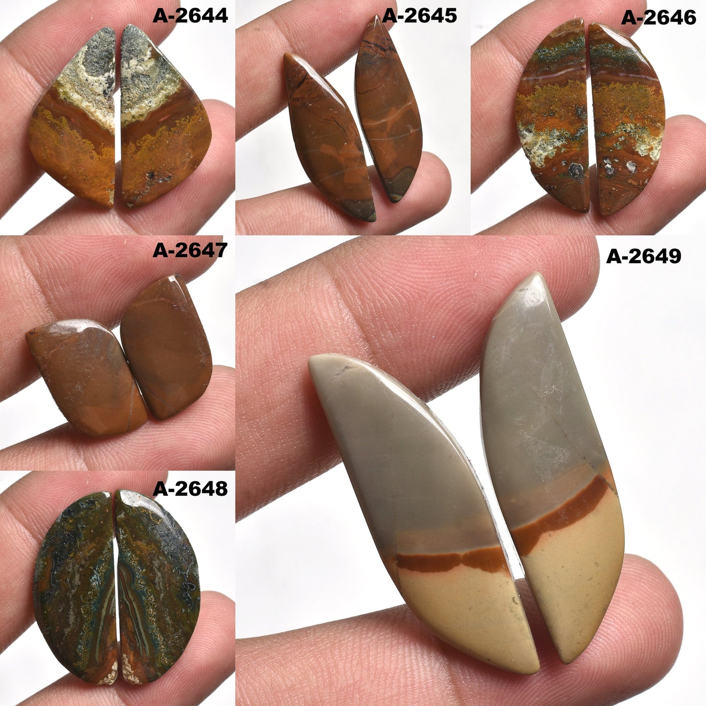 Rare Bloodstone Cabochon Pair - Designer Bloodstone Gemstone for Earring