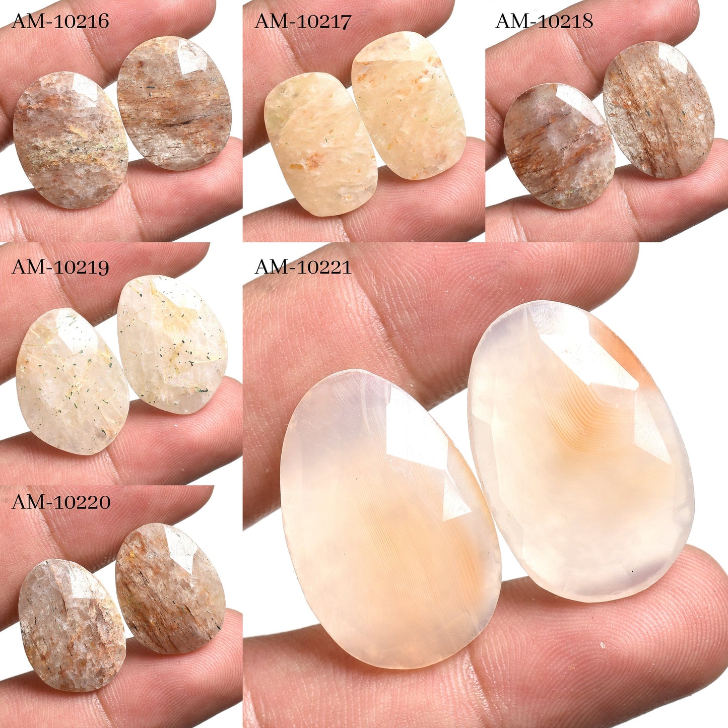 Natural Faceted Agate Slice Gemstone Pairs - Wholesale Earring Pairs, Multi Gemstone Matching Set for Jewelry