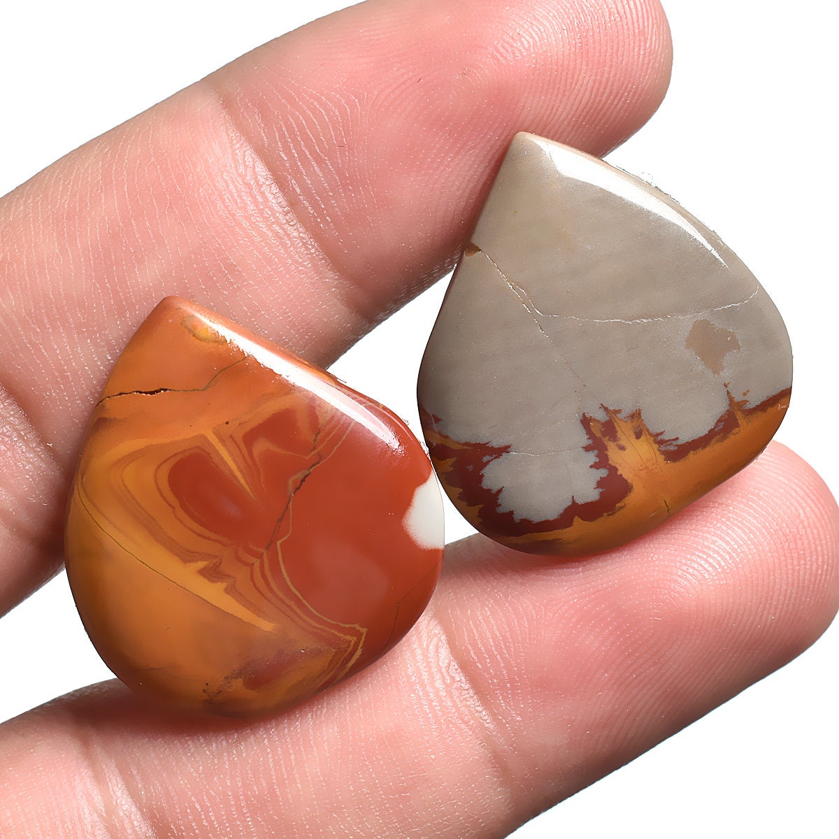 Natural Noreena Jasper Pair Cabochon - Fancy Shape Gemstone for Earrings