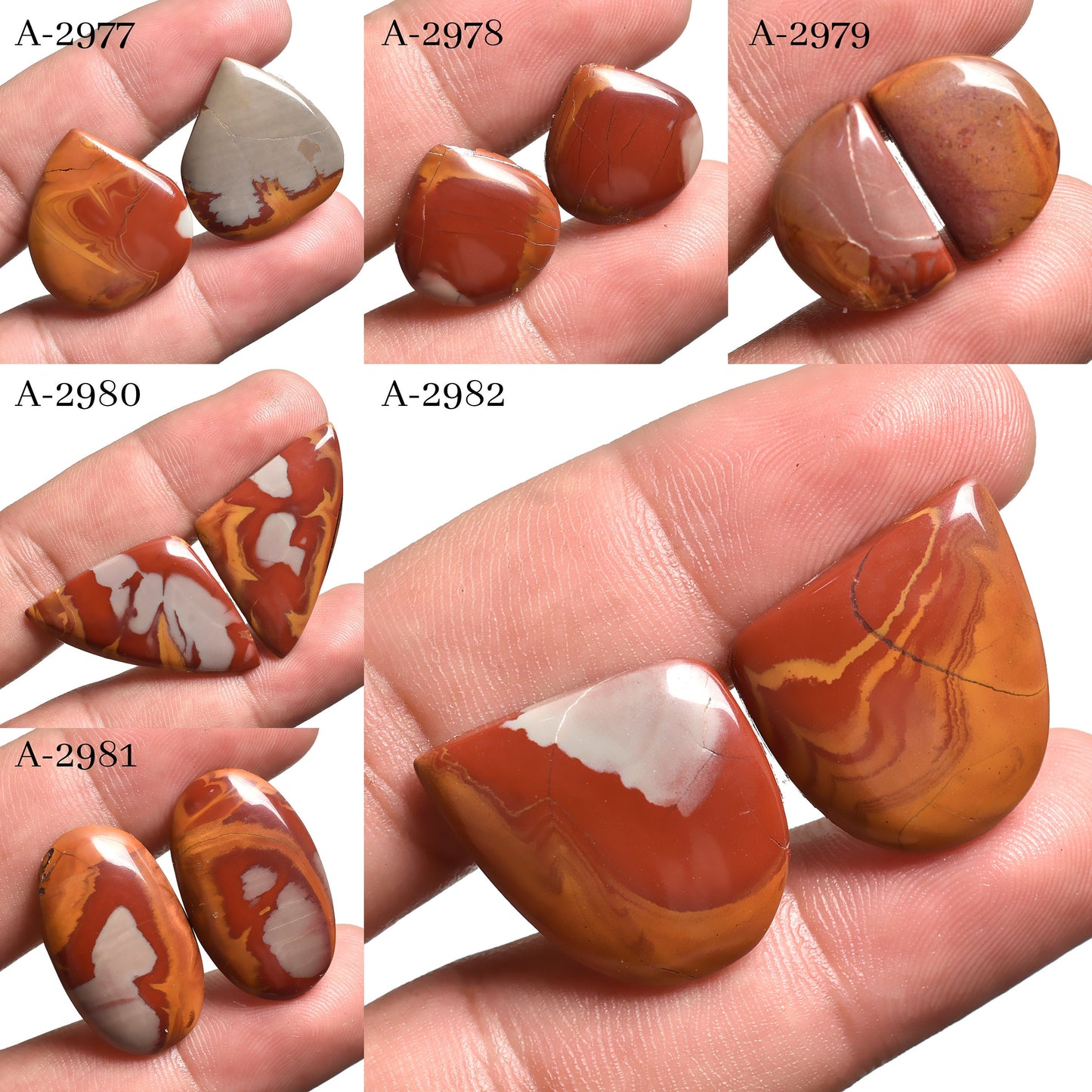 Natural Noreena Jasper Pair Cabochon - Fancy Shape Gemstone for Earrings