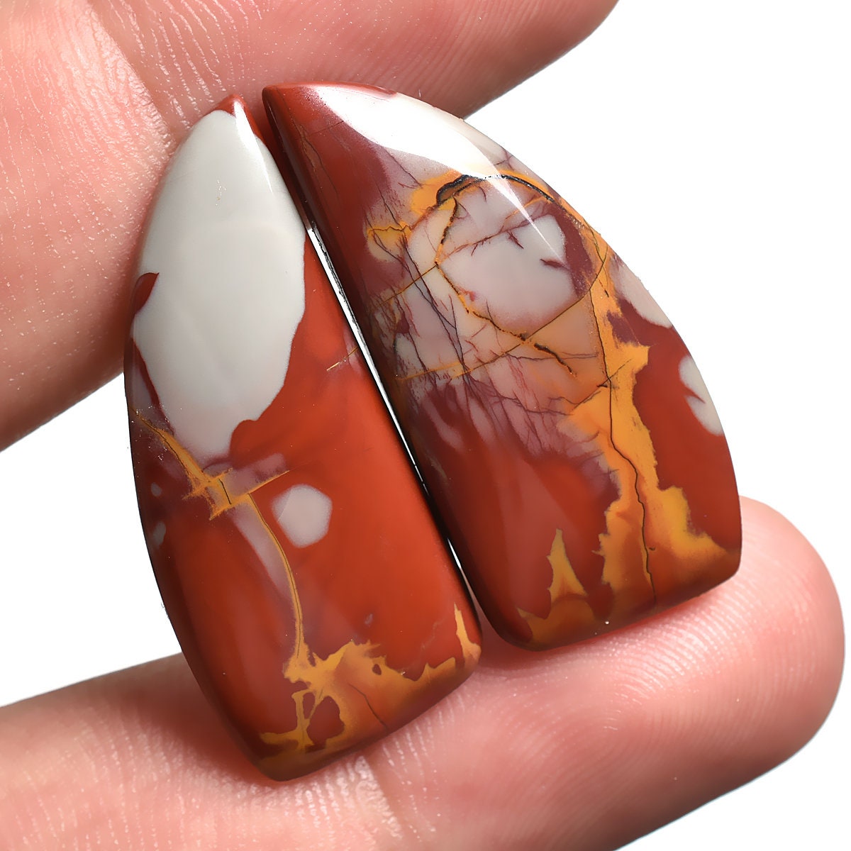 Natural Noreena Jasper Cabochon Pair - Wholesale Matching Gemstones