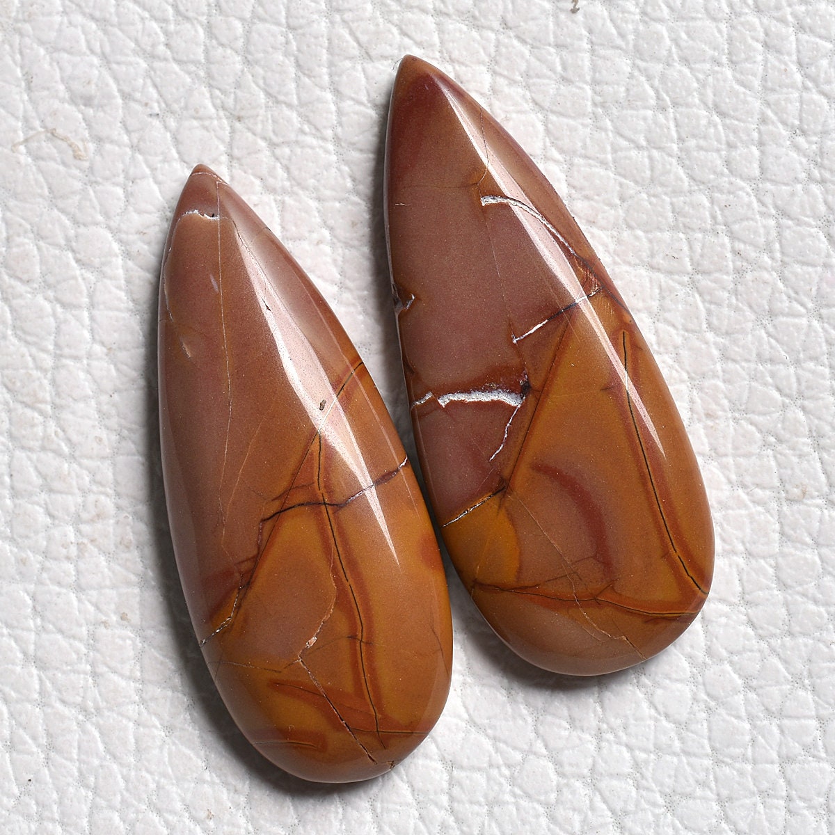 Natural Noreena Jasper Gemstone Pair – Mixed Shapes Flat Back Cabochons