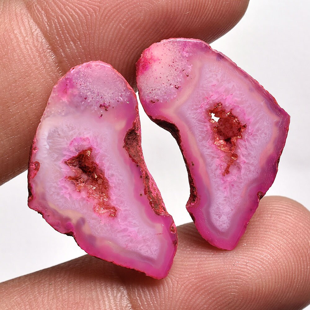 Wholesale Solar Quartz Slice Pairs, Multi-Color Druzy Sets